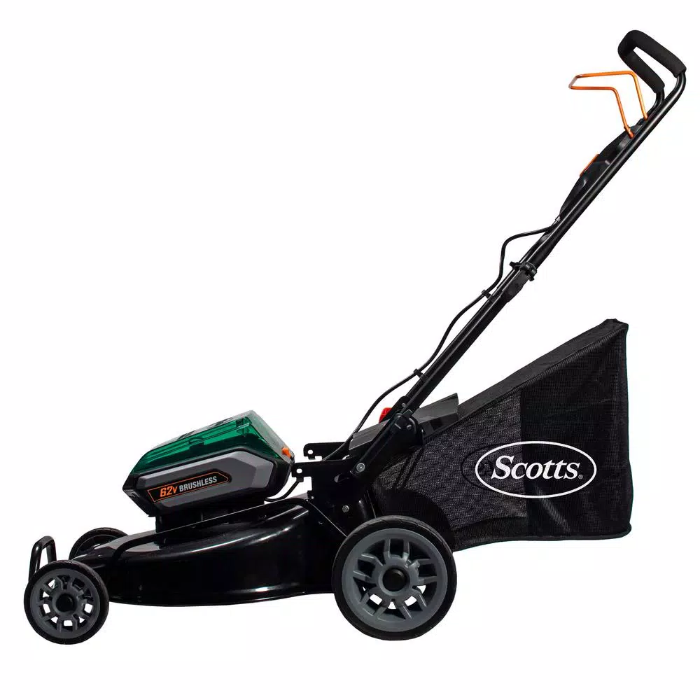 Scotts 62V Cordless Lithium-Ion 21 in. Walk Behind Push Mower with 5 Ah Battery and Charger