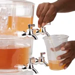 Mind Reader 2-Tier Stackable Beverage Dispenser, 4-Compartment 2-Gallon Drink Holder with Ice Compartments thumbnail 8