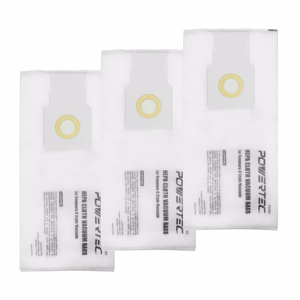 POWERTEC HEPA Replacement Vacuum Bags for Kenmore O-Style Upright Vacuums, 6-Ply Cloth (3-Pack)