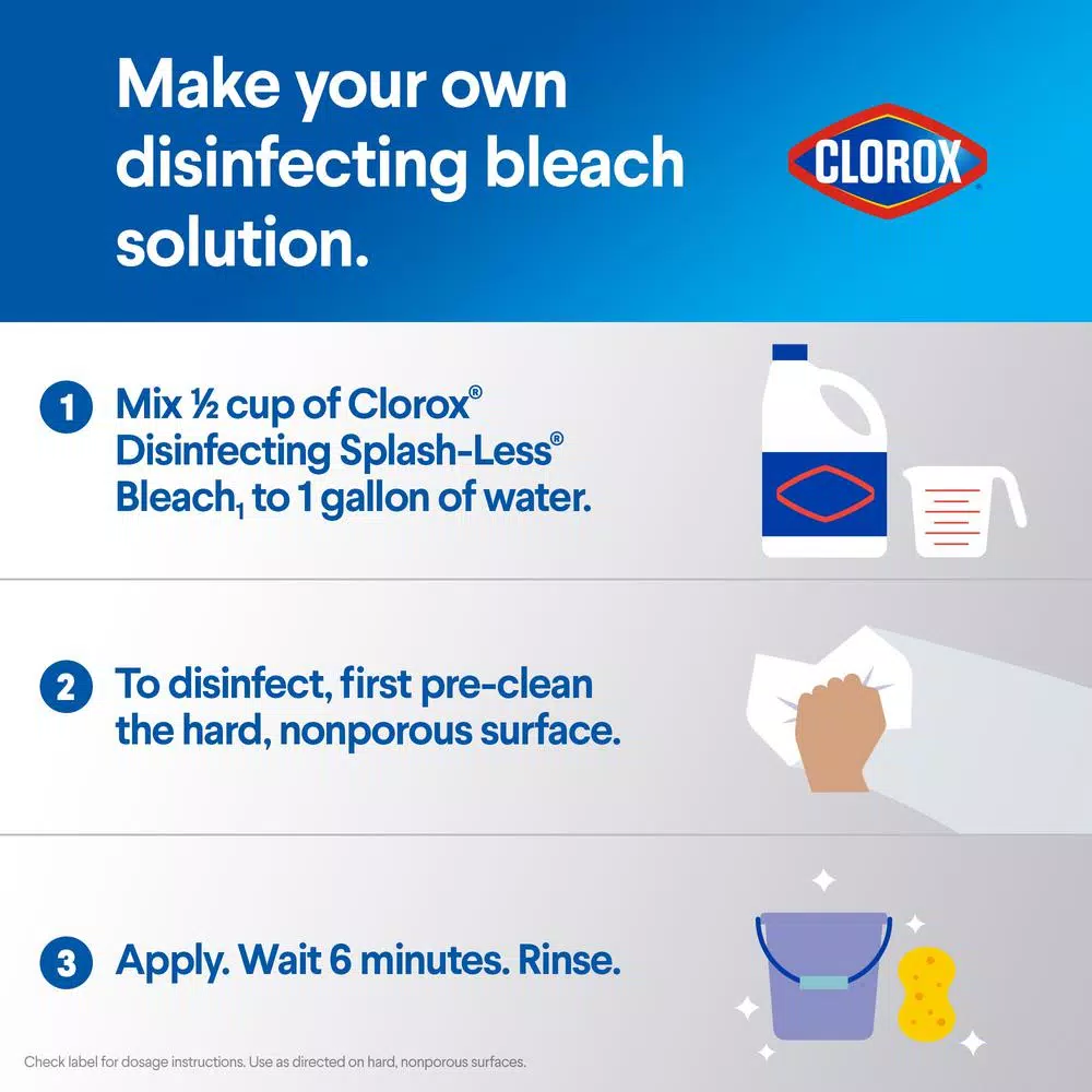 Clorox Splash-Less Concentrated Disinfecting Regular Liquid Bleach, 77 fl. oz.