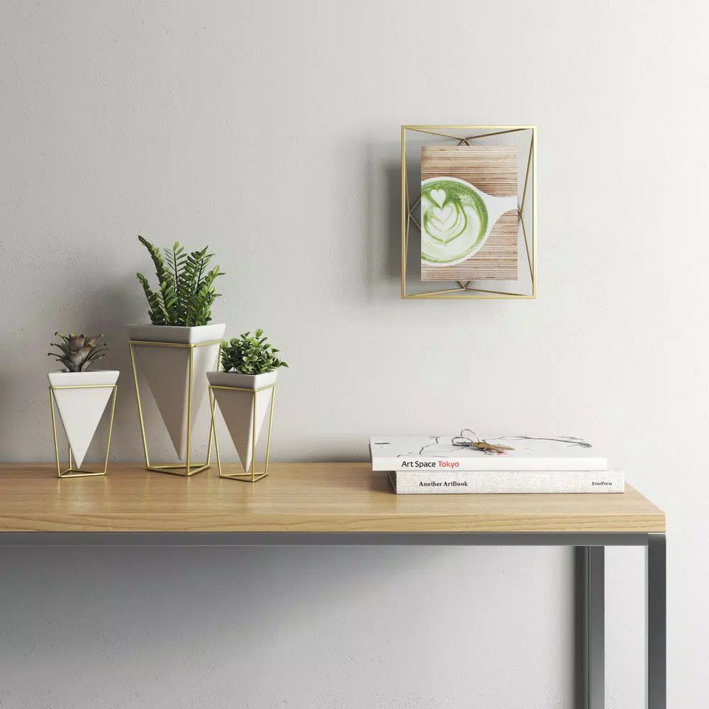 Umbra Prisma 5 x 7 in. Matte Brass Floating Picture Frame