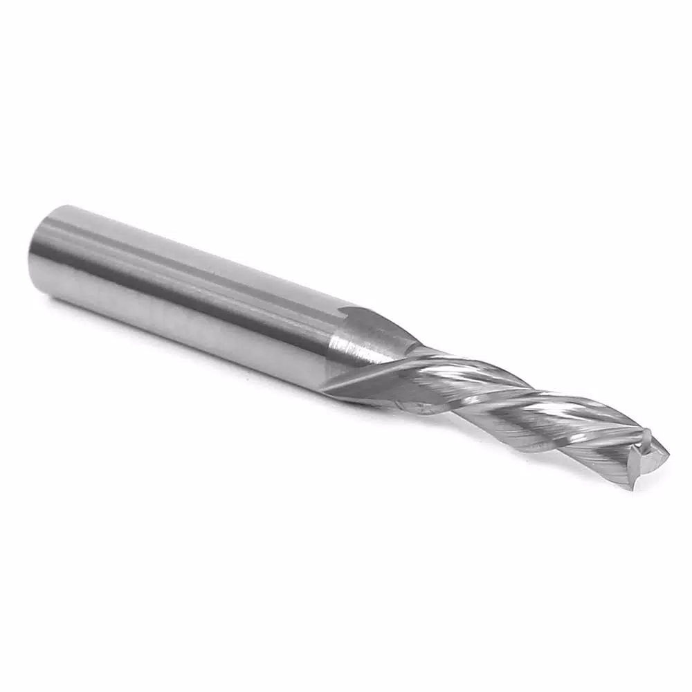 Yonico 3/16 in. Dia Solid Carbide 3-Flute Downcut Spiral End Mill, 1/4 in. Shank CNC Router Bit