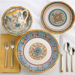 Euro Ceramica Duomo 16-Piece Stoneware Dinnerware Set, Italian Design, Service for 4 thumbnail 3