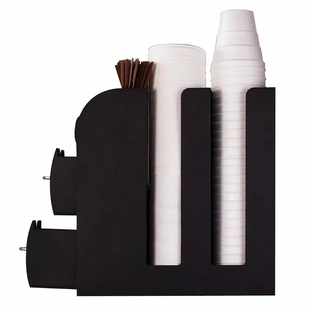 Mind Reader 2-Piece Coffee Condiment Organizer Set with 50-Pod Capacity Storage Drawer, Black
