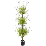 Nearly Natural 48 Inch Artificial Lavender Topiary Tree with Black Planter thumbnail 1
