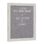 Stonebriar Collection Stonebriar Gray Felt Memo Board with White Wash Wooden Frame and 356 Letter Kit thumbnail 1