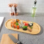 Classic Cuisine Oval Bamboo Serving Tray - Natural Wood Finish thumbnail 6