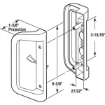 Prime-Line White Diecast Mortise Style Sliding Patio Door Handle Set, Low Profile thumbnail 2
