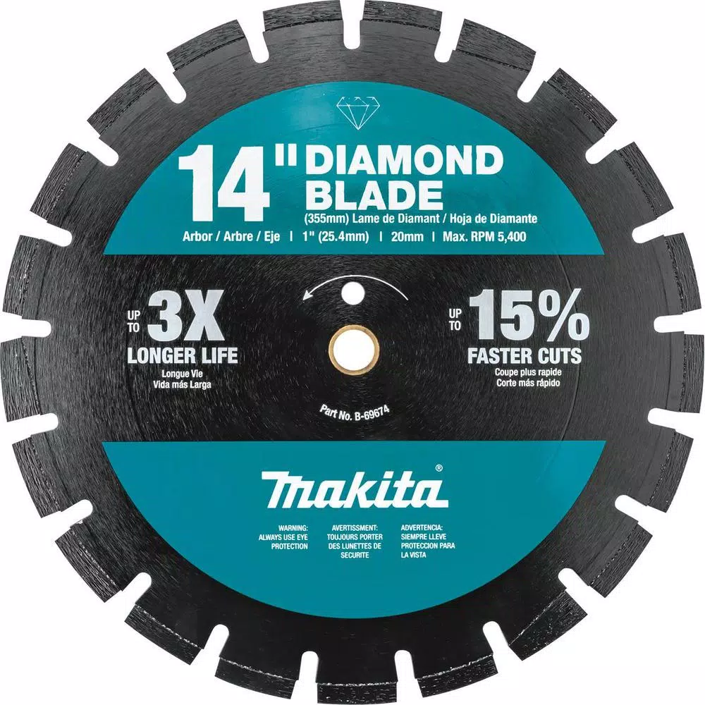 Makita 14 in. 61 cc Gas Power Cutter with Bonus 14 in. Segmented Rim Diamond Blade