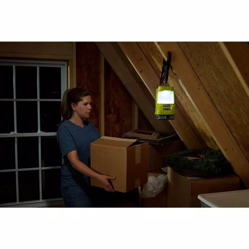 RYOBI 18V ONE+ Cordless Area Light with USB Charger, 330 Lumens, Tool-Only