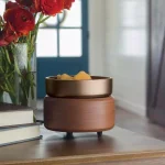Candle Warmers Etc 5.2 in Pewter Walnut 2-in-1 Classic Fragrance Warmer thumbnail 2