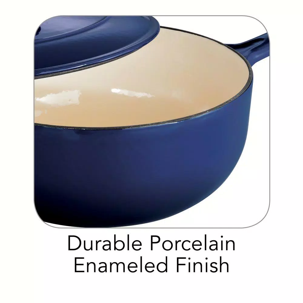 Tramontina Gourmet 3 Qt. Enameled Cast Iron Saucier with Lid, Gradated Cobalt Blue