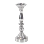 LITTON LANE Classic Aluminum Candle Stick Set of 3 - 10 in. x 14 in. Polished Silver Finish thumbnail 2