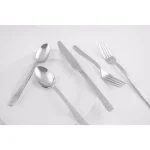 Cambridge Silversmiths Anu 20-Piece 18/10 Stainless Steel Textured Mirror Flatware Set, Service for 4 thumbnail 2