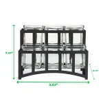 Mind Reader 6-Compartment 2-Tier Black Metal Condiment Server with 6 Removable 8 oz. Glass Jars thumbnail 2