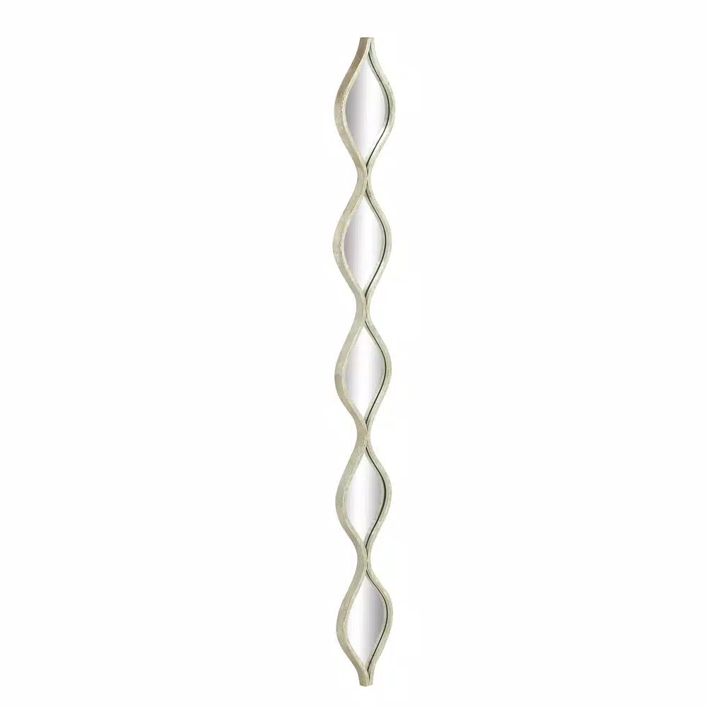 LITTON LANE Large Irregular Wavy Contemporary Metal Wall Mirror - Silver Polished Finish (59 in. H x 7 in. W)