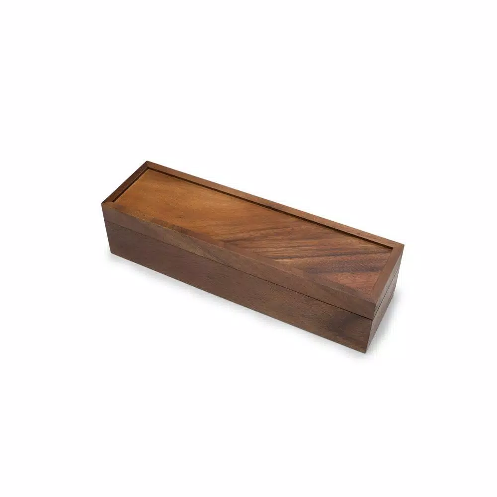 Ironwood Gourmet Townhouse 5-Compartment Acacia Wood Tea Box