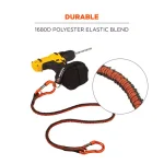 Ergodyne Squids 3110F(x) Dual Carabiner Tool Lanyard, Orange and Gray thumbnail 5