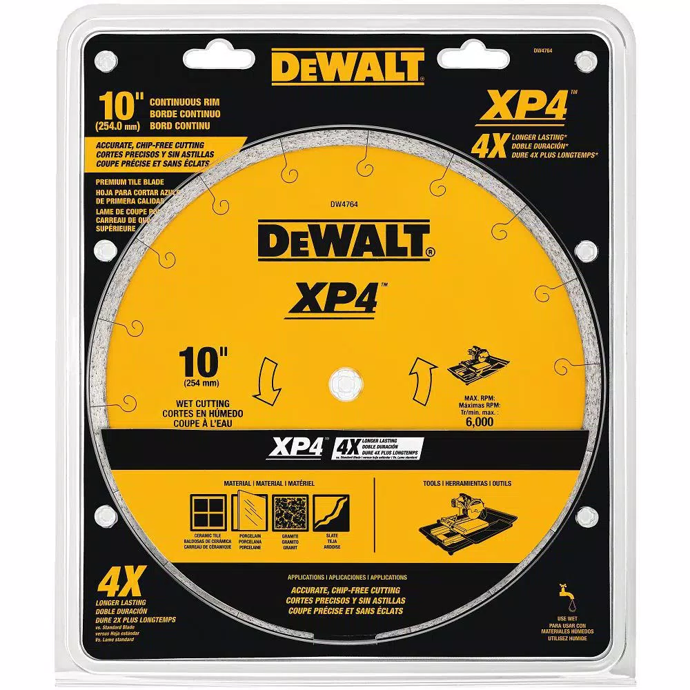 DEWALT XP4 10 in. Premium Wet Diamond Blade for Porcelain and Tile