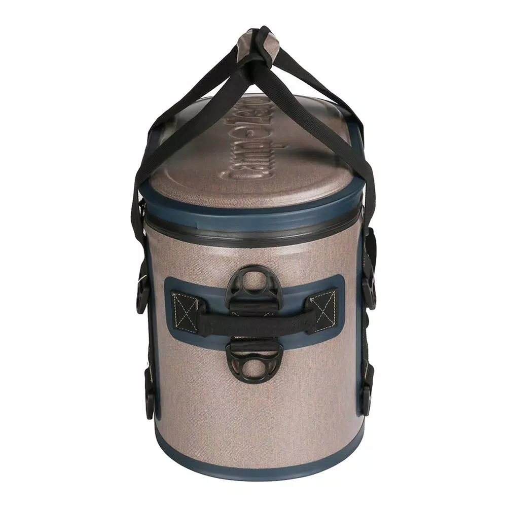 Camp-Zero 17.6 Qt. Soft Side Cooler, 30-Can Capacity, Beige and Blue