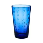Abigails Blue Rain Drop Highball Glass Set of 4 - Mouth-Blown Bubble Glassware thumbnail 1