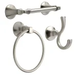 Delta Mandara 3-Piece Brushed Nickel Bath Hardware Set with Towel Bar, Toilet Paper Holder and Towel Ring thumbnail 1