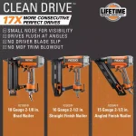 RIDGID 18-Gauge 2-1/8 in. Brad Nailer Kit with CLEAN DRIVE Technology and 50 ft. Lay Flat Air Hose thumbnail 13