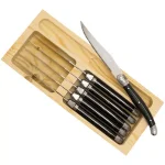 Starfrit European-Style Steak Knife Set, 6-Piece Stainless Steel with Pinewood Storage Box thumbnail 3