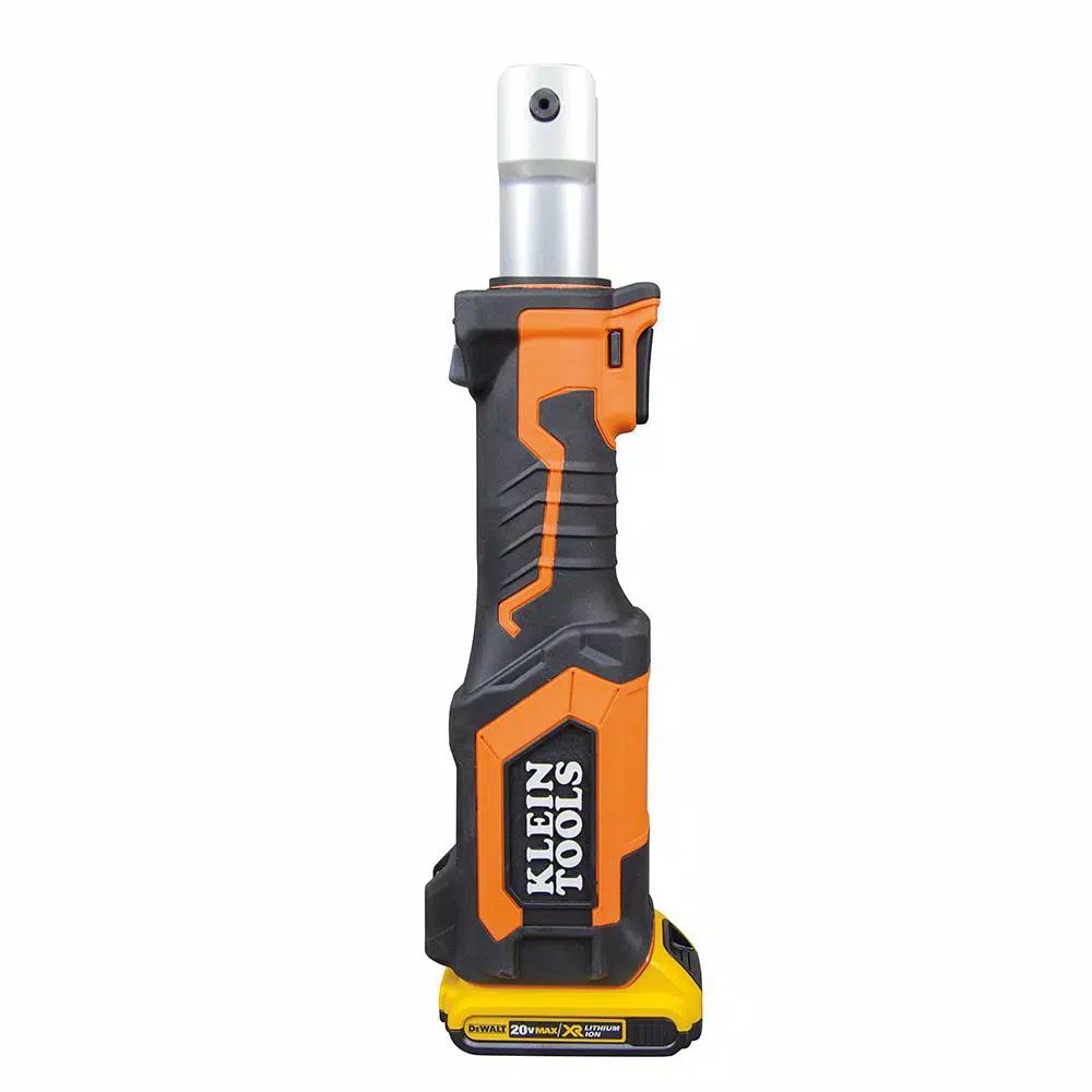 Klein Tools Battery-Operated Cable Cutter/Crimper Kit with 6 Jaws, 2 Batteries & Charger