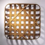 Glitzhome 24 in. Woven Tobacco Wicker Basket Wall Decor - Brown Bamboo thumbnail 8