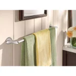 MOEN Darcy 24 in. Chrome Towel Bar - Modern Zinc Single Towel Bar thumbnail 2