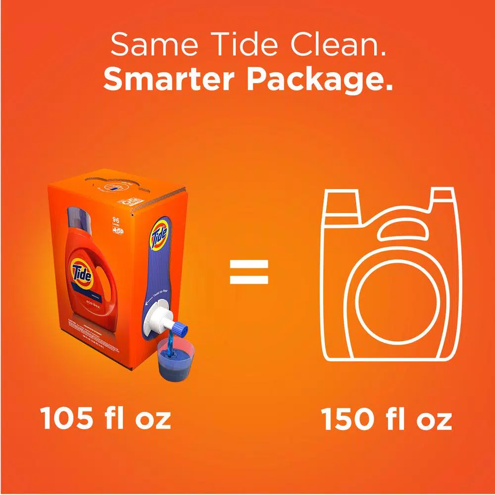 Tide Original Scent HE Liquid Laundry Detergent Eco-Box, 105 oz (96 Loads)