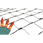 Northlight 4 ft. x 6 ft. Orange Mini Net Style Christmas Lights with Green Wire, 150 Bulbs thumbnail 1