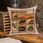 Heritage Lace Lodge Hollow Nature Scene Rustic Throw Pillow Cover, 18 x 18 in thumbnail 1