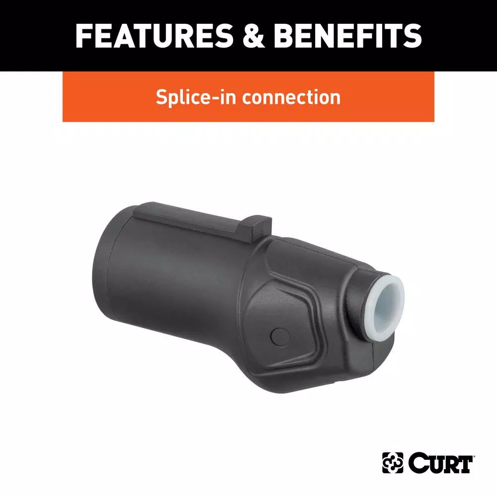 CURT Heavy-Duty 7-Way RV Blade Connector Plug (Trailer Side)