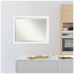 Amanti Art Corvino 45 in. W x 35 in. H Rectangular Beveled Edge Wood Bathroom Vanity Mirror, Satin White thumbnail 8