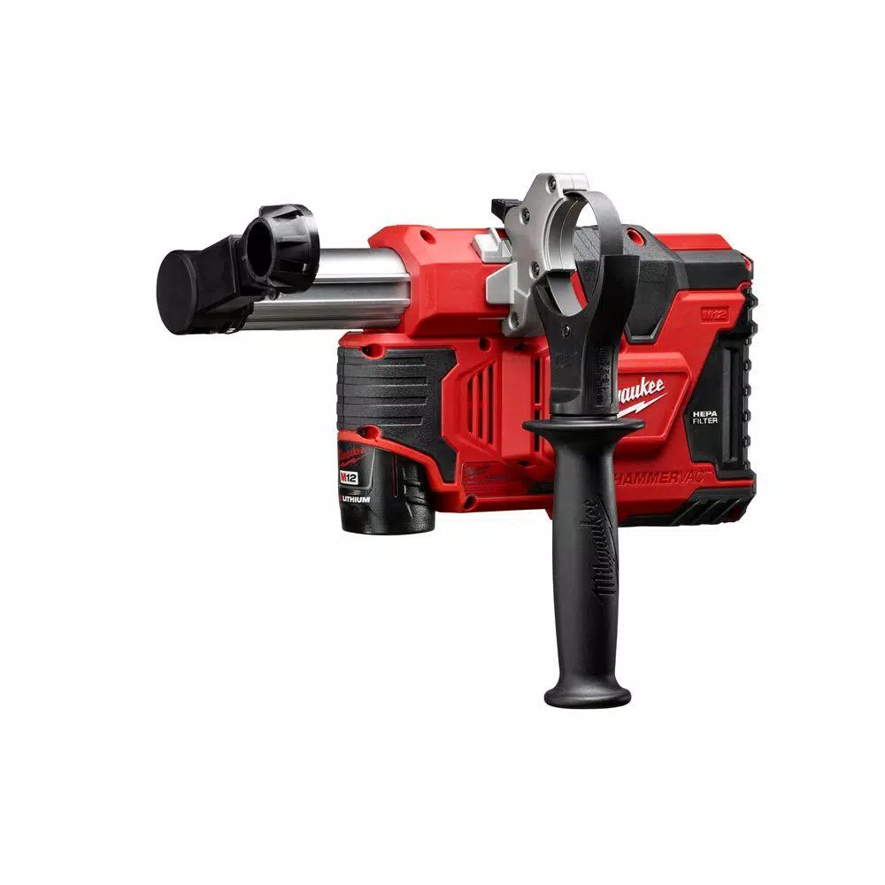 Milwaukee M12 12V Cordless Universal HammerVac Dust Extractor Kit with (2) 1.5Ah Batteries, Charger & Case