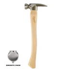 Milwaukee 19 oz. Smooth Face Hickory Wood Framing Hammer with Magnetic Nail Set thumbnail 1