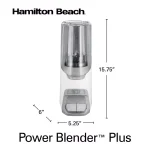 Hamilton Beach Power Blender Plus 20 oz. Personal Blender with Sound Shield, 800W Peak Power, White thumbnail 2