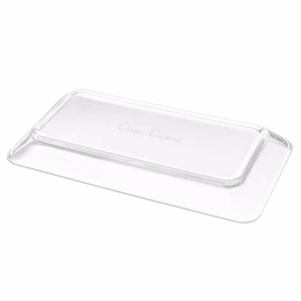 Classic Cuisine 3-Piece Crystal-Clear Serving Tray Set with 2 Bowls