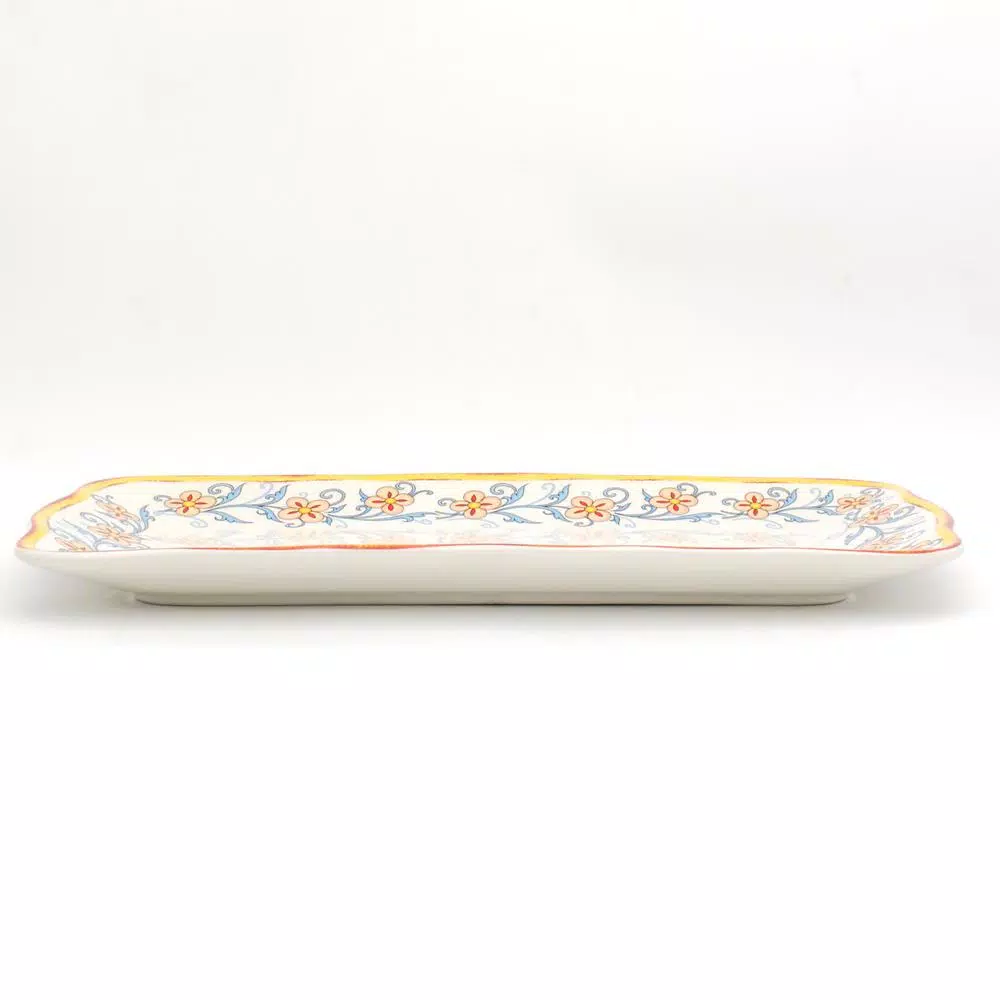 Euro Ceramica Duomo 16.75 in. Rectangular Stoneware Appetizer Platter