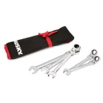 Husky 5-Piece Large Metric Flex Head Ratcheting Wrench Set, 16-21mm thumbnail 1