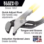 Klein Tools 10 in. Journeyman Pump Pliers with Quick-Adjust Rivet thumbnail 2