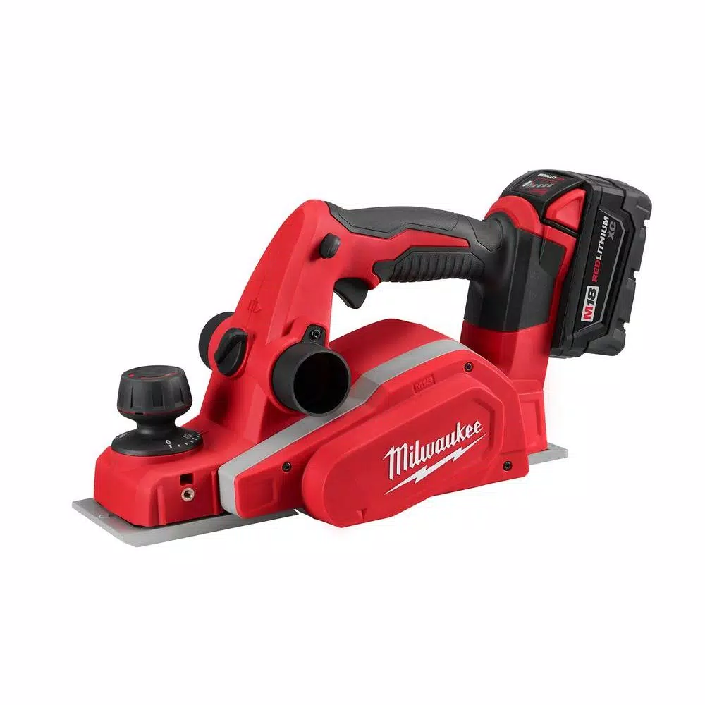 Milwaukee M18 18V Lithium-Ion 3-1/4 in. Cordless Planer Kit with 3.0 Ah Battery, Charger, and Tool Bag