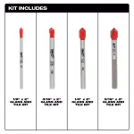 Milwaukee 4-Piece Carbide Glass and Tile Drill Bit Set thumbnail 3