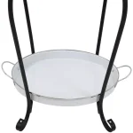 Sunnydaze Decor Sunnydaze 7.5 Gallon White Galvanized Steel Ice Bucket Beverage Holder with Stand and Tray thumbnail 7