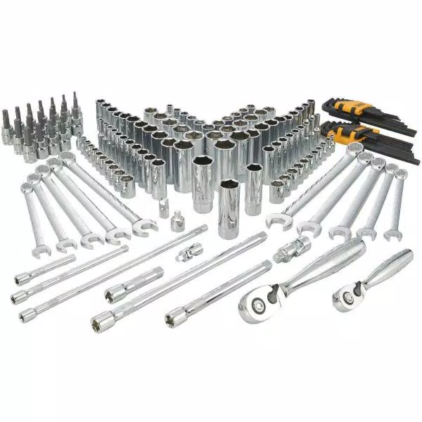 DEWALT 156-Piece Mechanics Tool Set, Ratchet and Socket Set with Molded Case