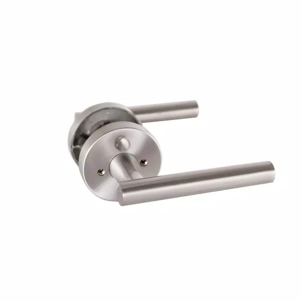 Design House Eastport Satin Nickel Privacy Lever Door Handle for Bed/Bath