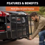 CURT 60" x 24" Black Steel Basket Cargo Carrier with 2" Folding Shank, 500 lbs. Capacity thumbnail 5