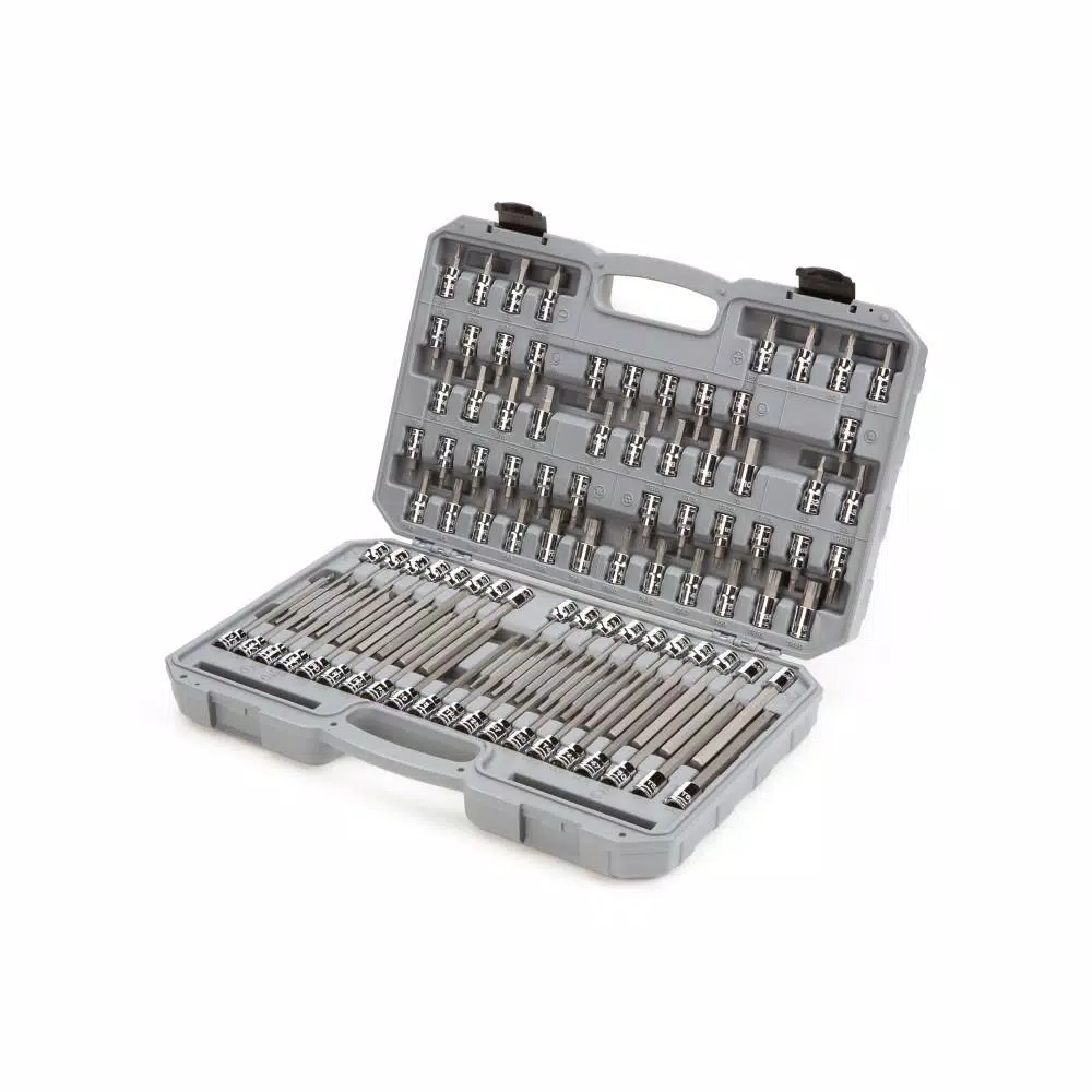 TEKTON 91-Piece 3/8 in. Drive Bit Socket Set - Hex, Torx, Phillips, Slotted, Square